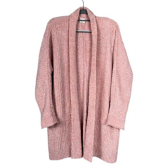 Soma Womens Cozy Knit Slouchy Duster Cardigan Large Oversized Pink Coquette - Picture 2 of 7